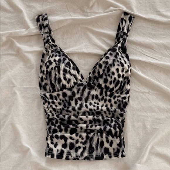 None Tops - Leopard Print Sleeveless Top